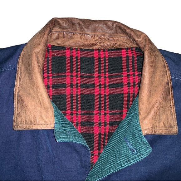 Vintage Barn Jacket XL Navy Blue Cotton Canvas Coat Utility Field - Picture 6 of 11